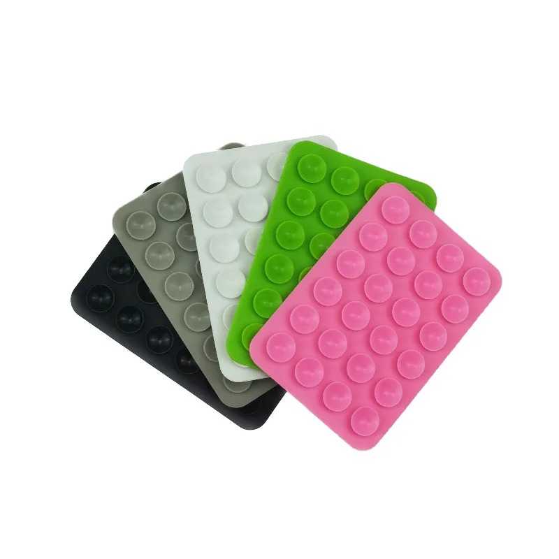 Silicone Suction Pad Double Sided For Mobile Phone Fixture Suction Cup Backed Adhesive Silicone Rubber Sucker Pad For Fixing