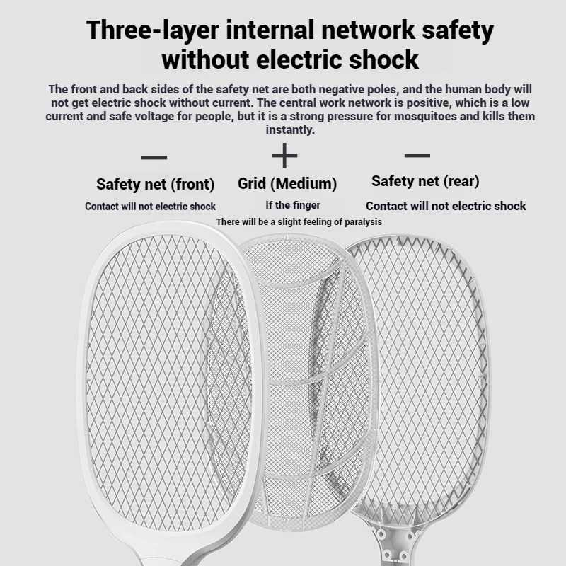 Mosquito Swatter Electric Mosquito Killer Lamp 2 in1 Mosquito Swatter USB Chargeable Mosquito Trap Home Flying Insect Repellent