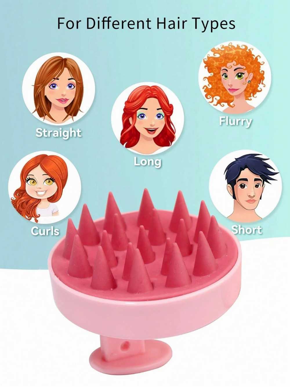 1PC Silicone Scalp Massager Hair Washing Brush,