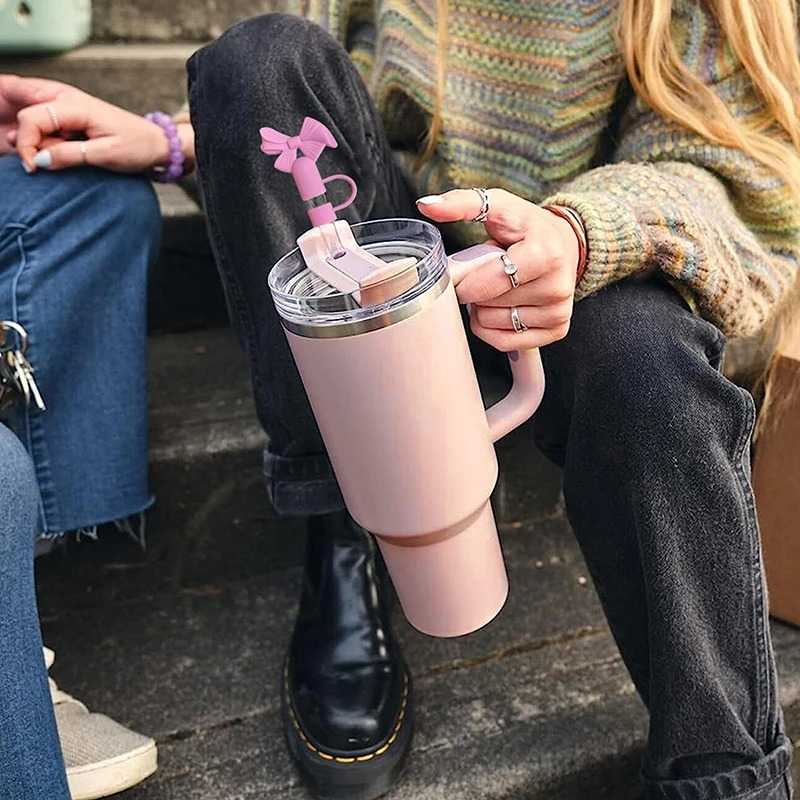 buy 1 get 1 free Straw Cover Cap for Stanley Cup Silicone Straw Topper 10mm Bow Animal Straw Tips 3D Dust-Proof Straw Cap Drinking Reusable