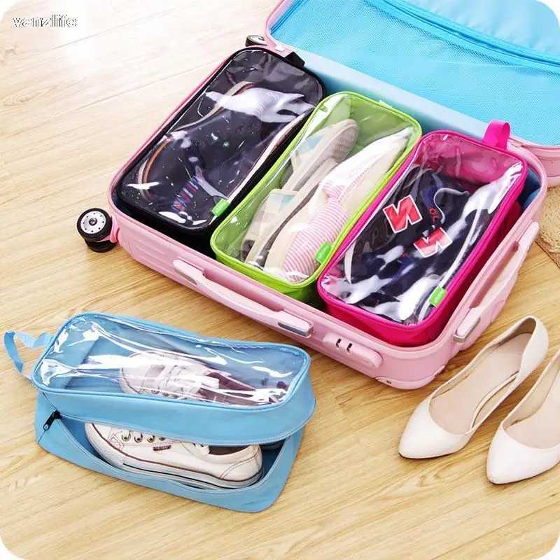 vanzlife storage home hanging organizer travel storage box waterproof dust proof bag for shoe transparent zip lock plastic bag