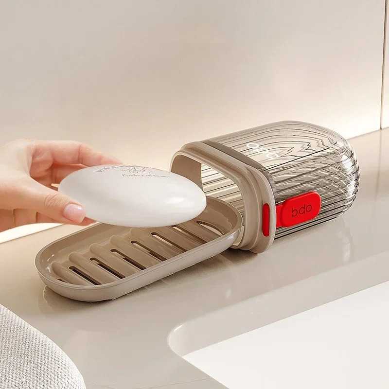 Travel Soap Dish With Drain Water Bathroom Supplies Portable Gadgets For Traveling Holder Container Accessories Case Storage Box