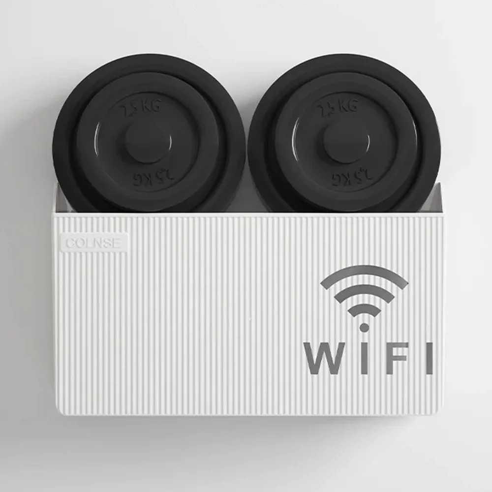 Wall Mounted WiFi Router Shelf, ABS Storage Box with Cable Management for Wireless Router & Power Adapter, Living Room