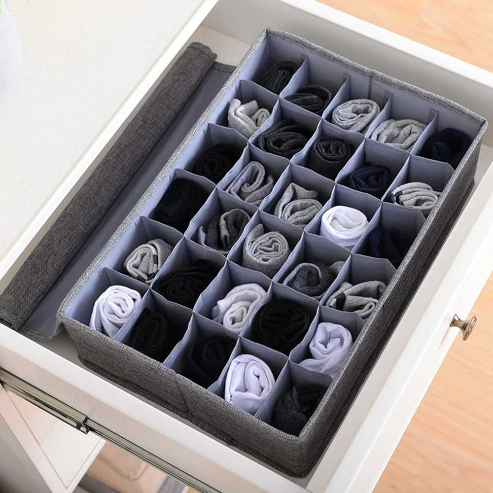 Socks Underwear Divider Wardrobe Organizer Storage Box with Lid Drawer Organizers