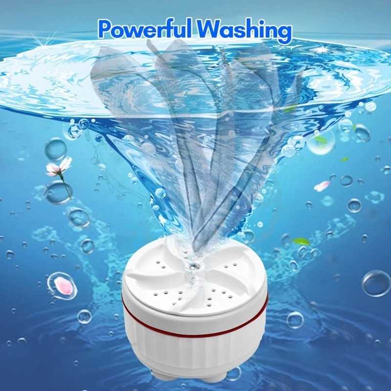 Mini Washing Machine Portable USB Ultrasonic Washer Machine 30 MINS Timing Auto-shut for Underwear Socks Towels