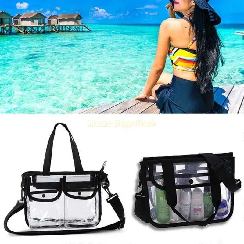 Clear Cross-Body Shoulder Bag,Toiletry Organizer Wash Bag -NFL Stadium Approved Purse