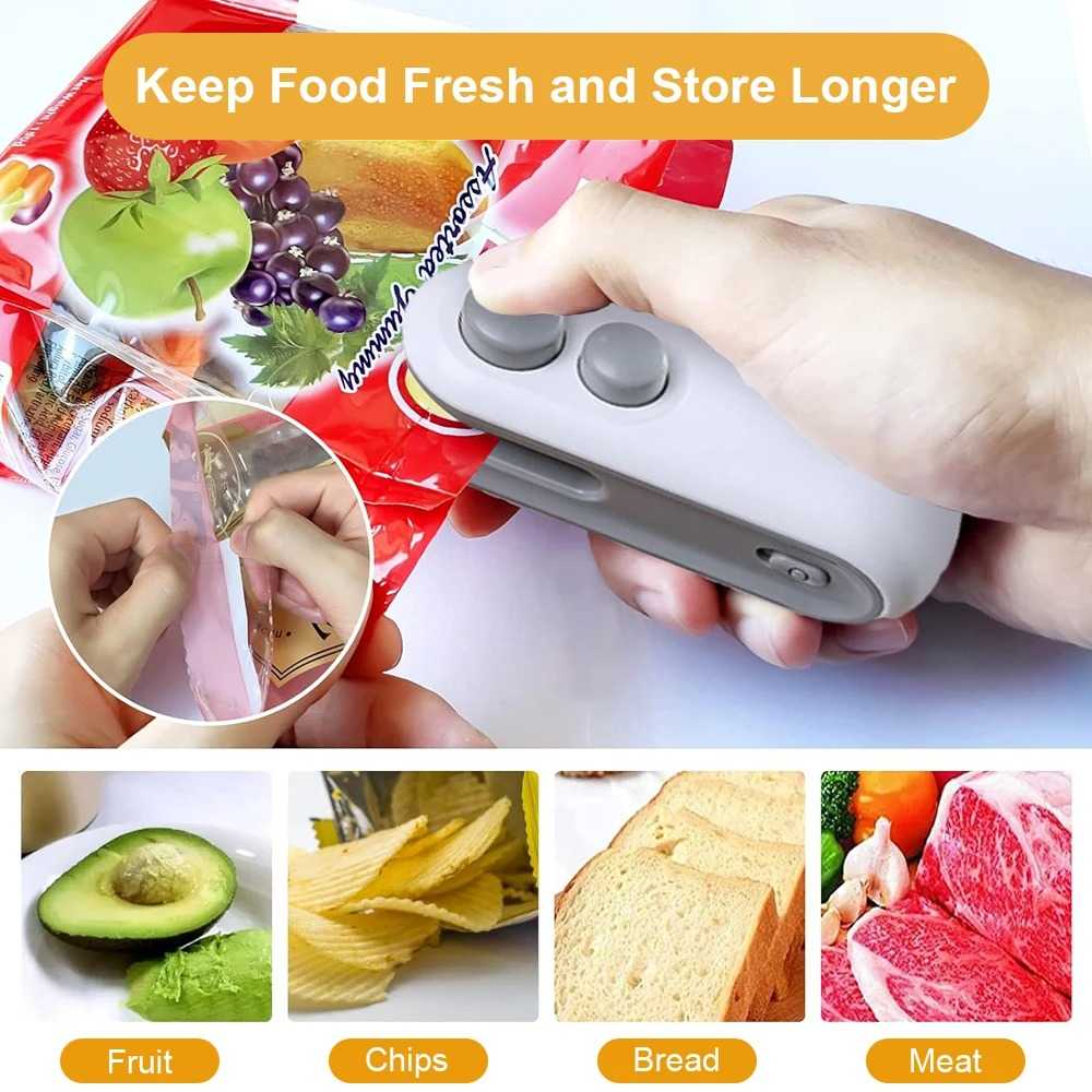 Mini Heat Bag Sealing Machine Plastic Bag Sealer Portable Thermal Plastic Bag Sealants Handheld Plastic Bags Sealing Machine