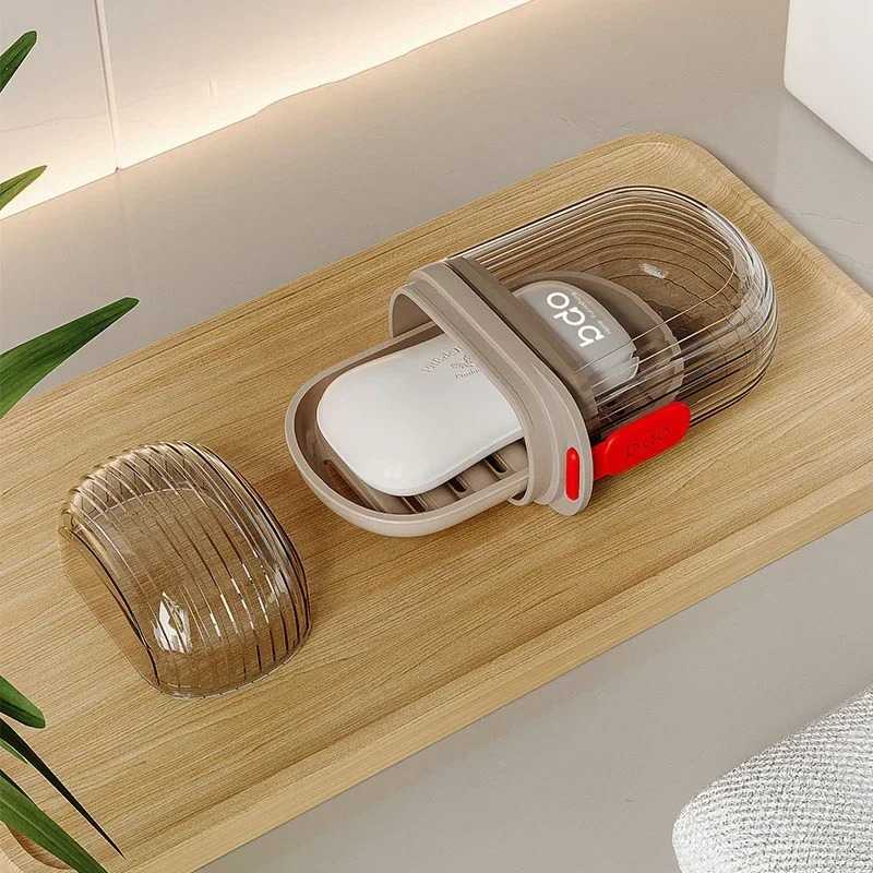 Travel Soap Dish With Drain Water Bathroom Supplies Portable Gadgets For Traveling Holder Container Accessories Case Storage Box