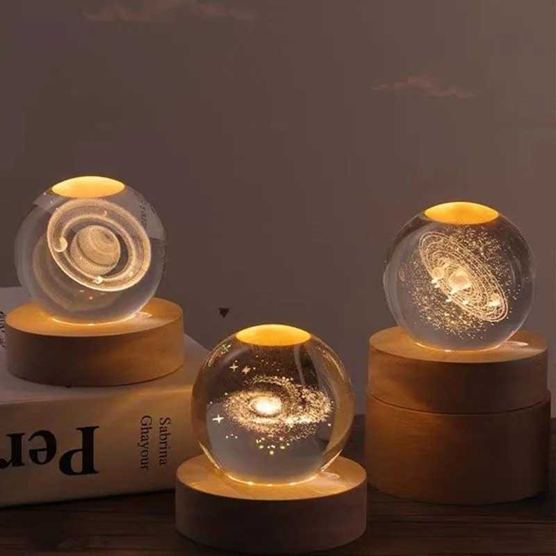 3D Crystal Ball,Night Light,Love Crystal Lamp
