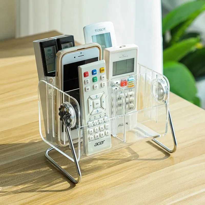 Acrylic Remote Control Organizer Box Creative Coffee Table TV Air Conditioning Board Living Room Storage Shelf Partition
