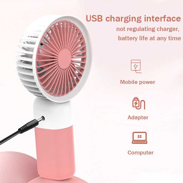  Simple Home Desktop Mini USB Rechargeable Small Fan Small electric fan for students with mobile phone holder