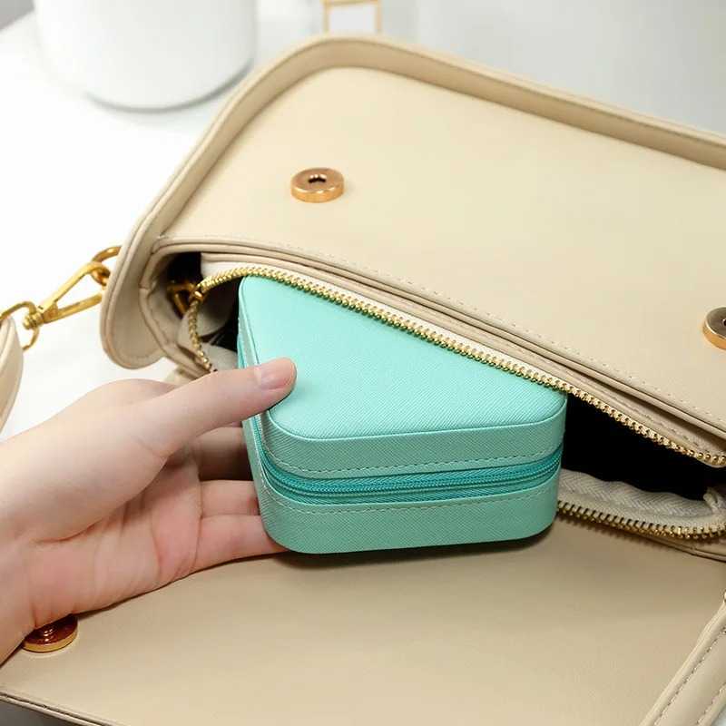 Small Travel Jewelry Box Macaron Style Organizer for Rings and Studs