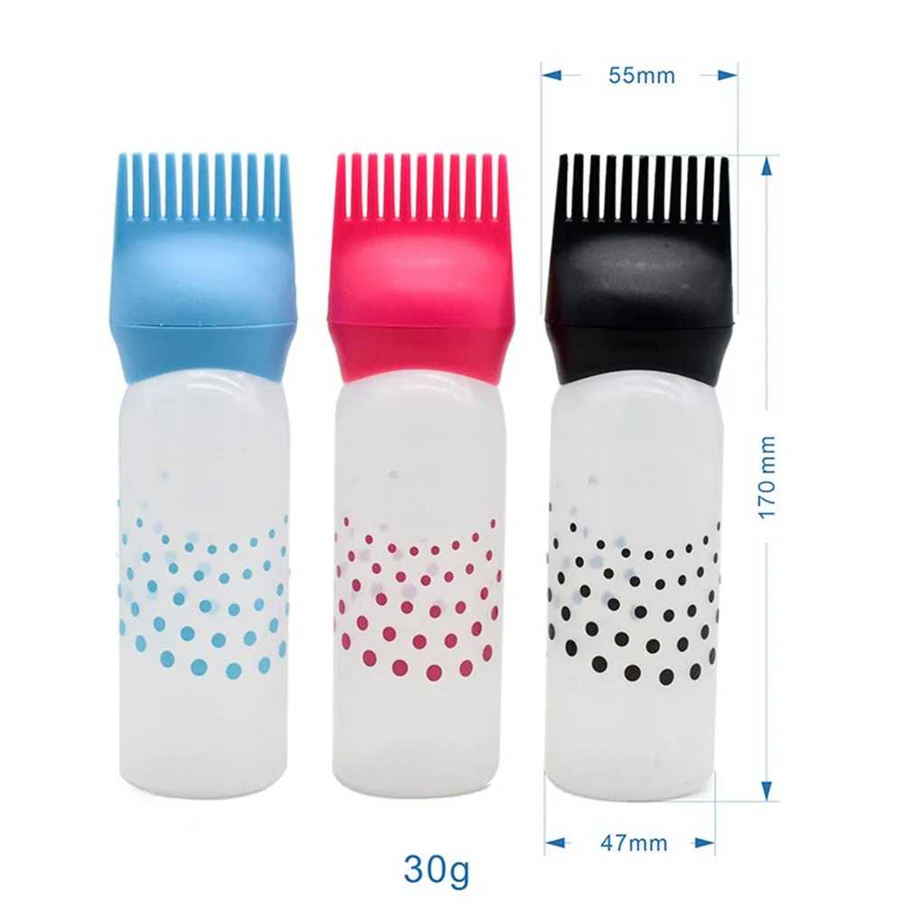 Hair Dye Bottles Refillable Salon Hair Coloring Containers Durable Shampoo Bottles Comb Design for Hairdressing Barbershop
