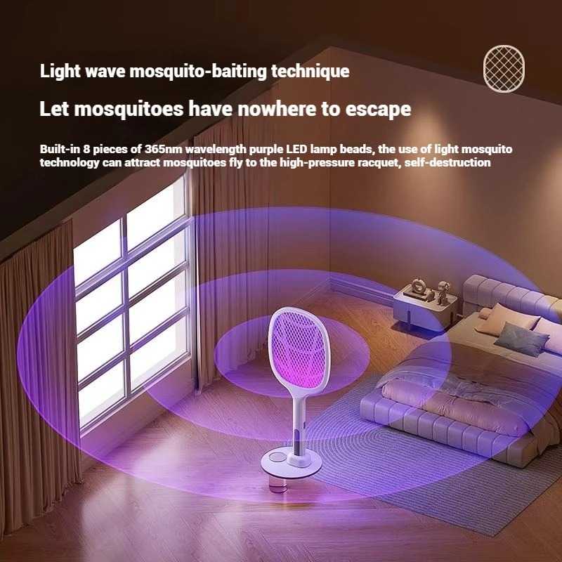 Mosquito Swatter Electric Mosquito Killer Lamp 2 in1 Mosquito Swatter USB Chargeable Mosquito Trap Home Flying Insect Repellent