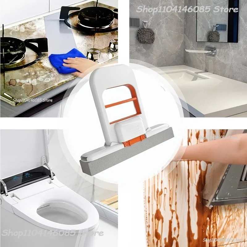 Foldable Portable Handheld Mini Mop Cleaning Desktop Mop Home Replacement for Bathroom Kitchen Desktop Glass Living Room Car