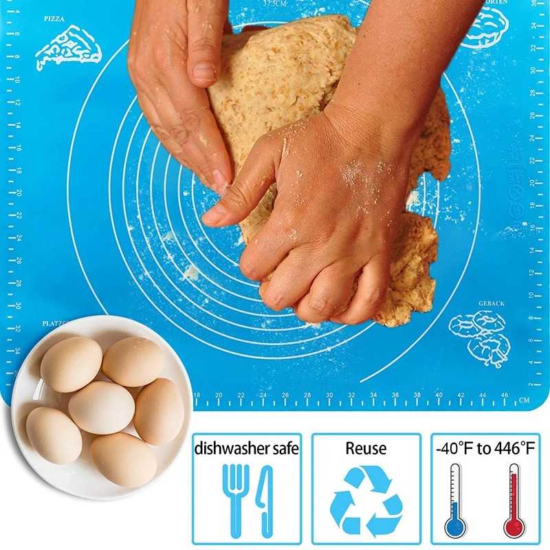  Silicone Baking Mat Kneading Dough Mat Pizza Cake Sheet Liner Kitchen Cooking Grill Gadgets Bakeware Table Mats Pad Pastry Tools