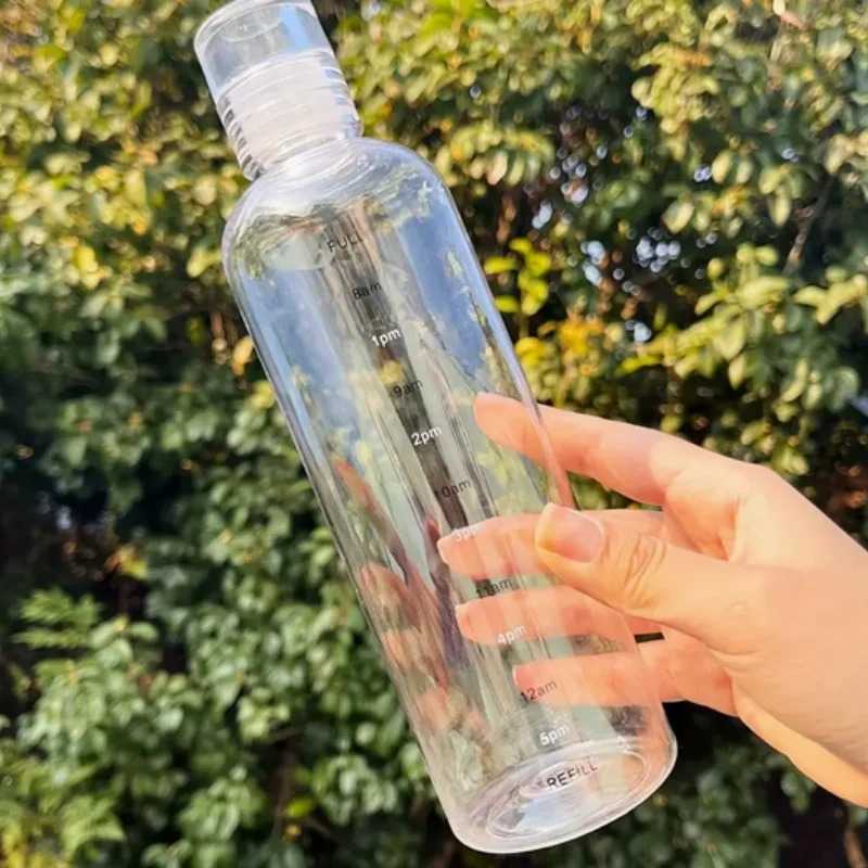 Transparent Water Bottle with Blue Lid | Durable PC Material, Leak-Proof Design