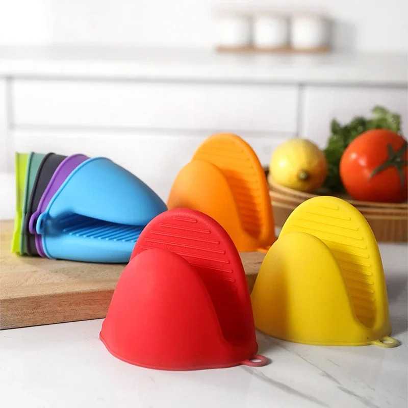2pcs Oven Mitts Silicone Heat Resistant Pinch Mitts Anti Scalding Non Slip Gloves Clips Pot Holder Cooking Baking Oven Mitts