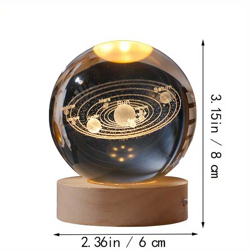3D Crystal Ball,Night Light,Love Crystal Lamp
