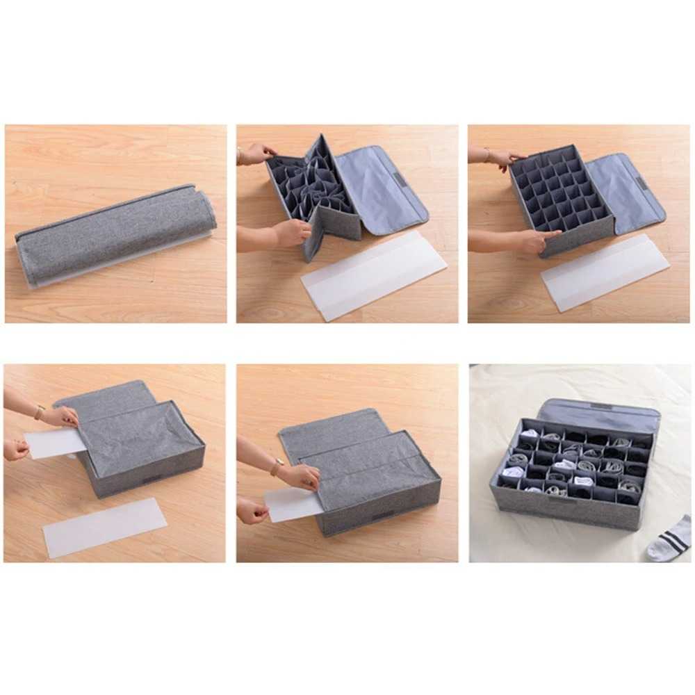 Socks Underwear Divider Wardrobe Organizer Storage Box with Lid Drawer Organizers