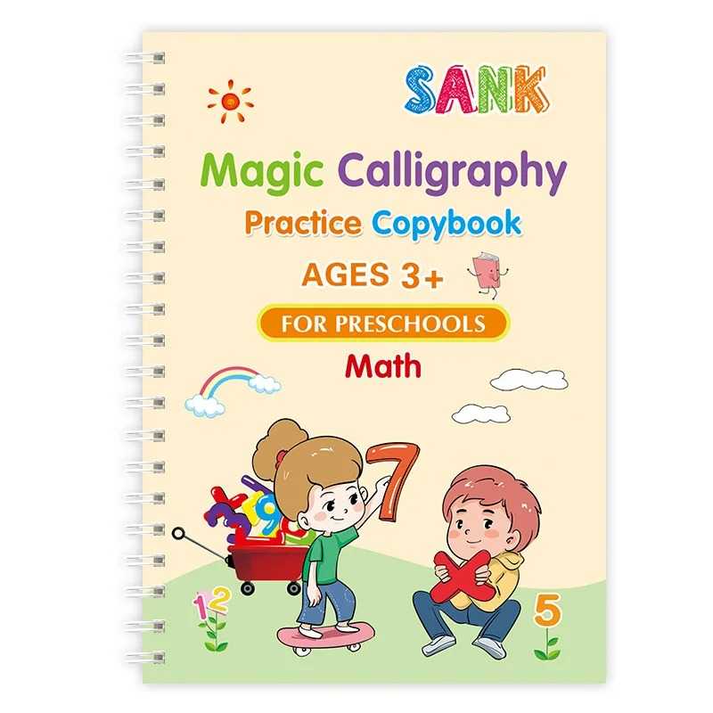 Sank Magic Practice Copybook Pen Preschools Kids Calligraphy English Verison Free Wiping Children Reusable Writing Book