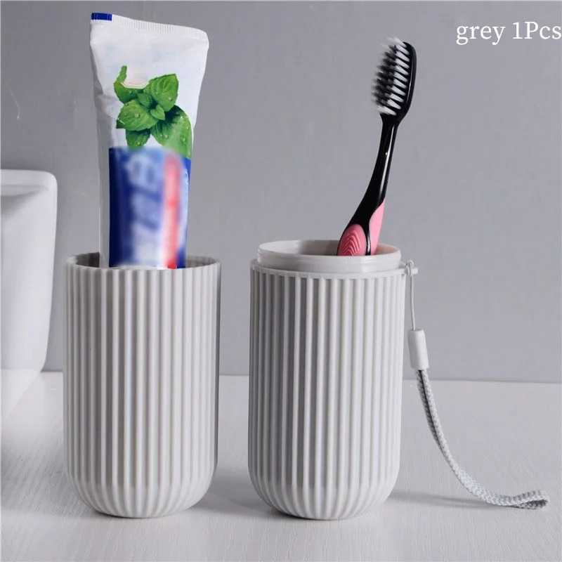 Travel Portable Toothbrush Cup Bathroom Toothpaste Holder Storage Case Box Organizer Travel Toiletries Storage Cup New Creative