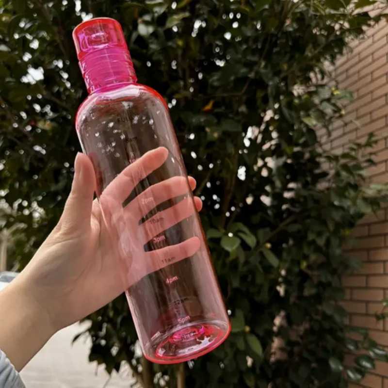 Transparent Water Bottle with Blue Lid | Durable PC Material, Leak-Proof Design