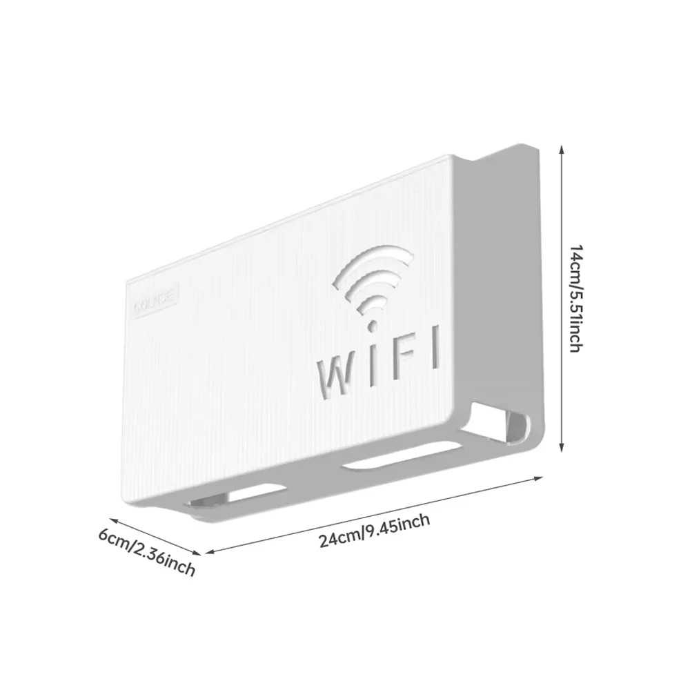Wall Mounted WiFi Router Shelf, ABS Storage Box with Cable Management for Wireless Router & Power Adapter, Living Room