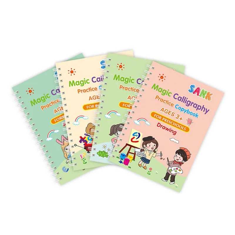 Sank Magic Practice Copybook Pen Preschools Kids Calligraphy English Verison Free Wiping Children Reusable Writing Book