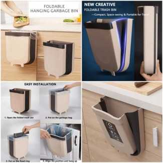 Foldable Hanging Trash Can – Wall-Mounted Kitchen Cabinet Waste Bin