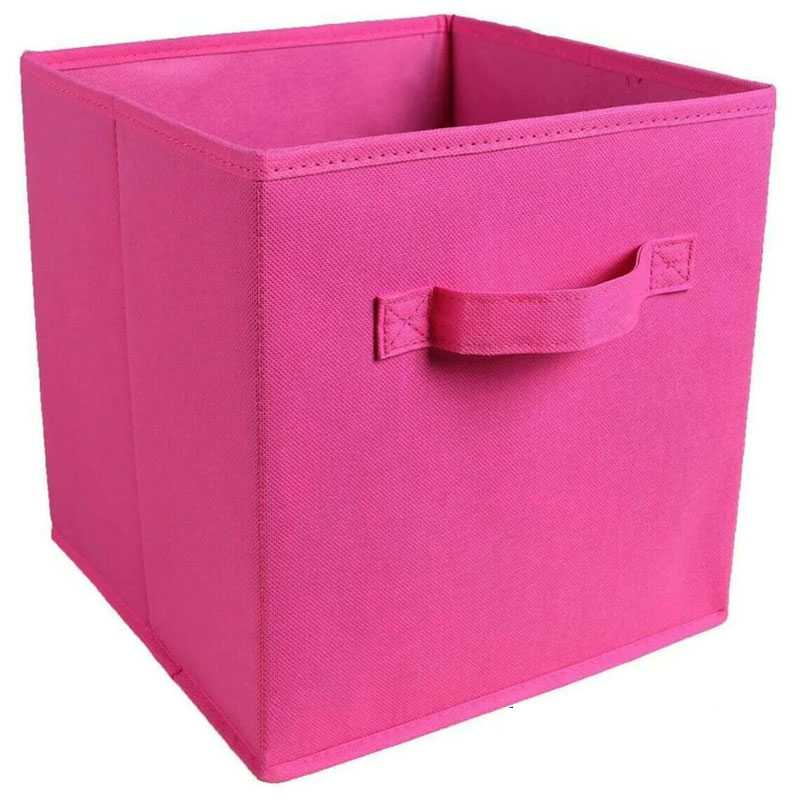 Cube Storage Bins, Collapsible Fabric Storage Baskets, Multi Colored Storage Cubes with Handles, Foldable Cube Drawer for Home, Closet, Shelves, Toys Organization 1 pc