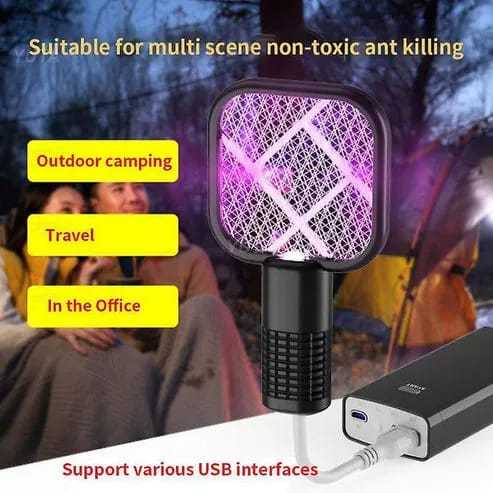 Electric Mosquito Racket – 3000V High Voltage USB Rechargeable Fly Killer